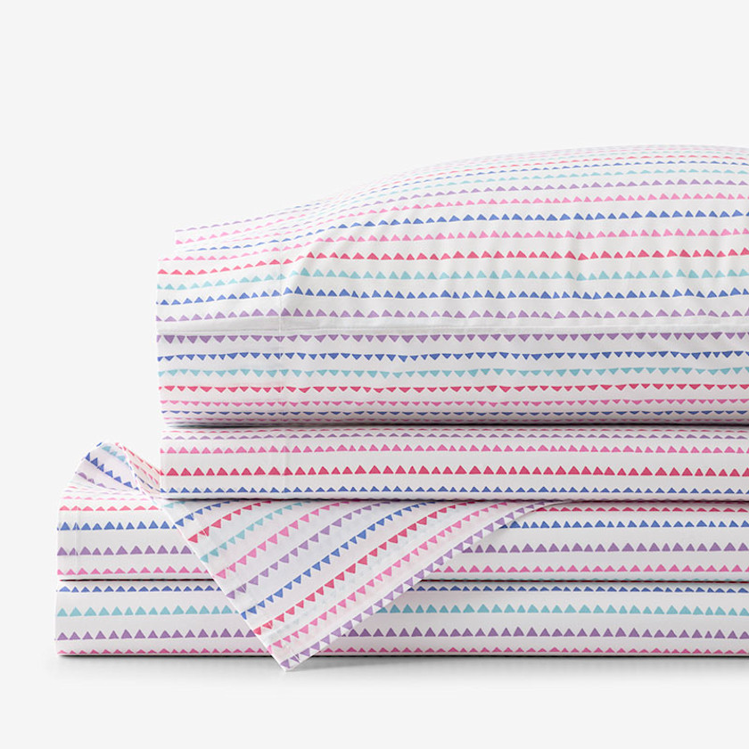 Zig Zag Classic Cool Organic Cotton Percale Bed Sheet Set