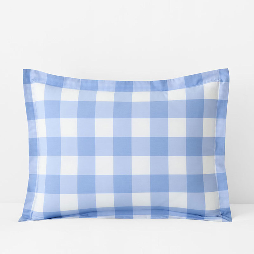 Big Check Classic Cool Organic Cotton Percale Reversible Sham