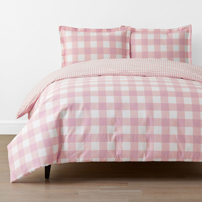 Big Check Classic Cool Organic Cotton Percale Reversible Duvet Cover Set