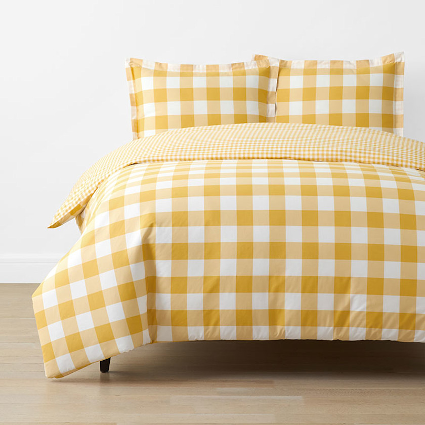 Big Check Classic Cool Organic Cotton Percale Reversible Duvet Cover Set