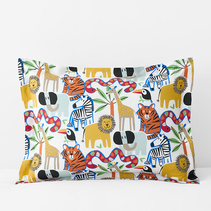 Into the Jungle Classic Cool Organic Cotton Percale Sham