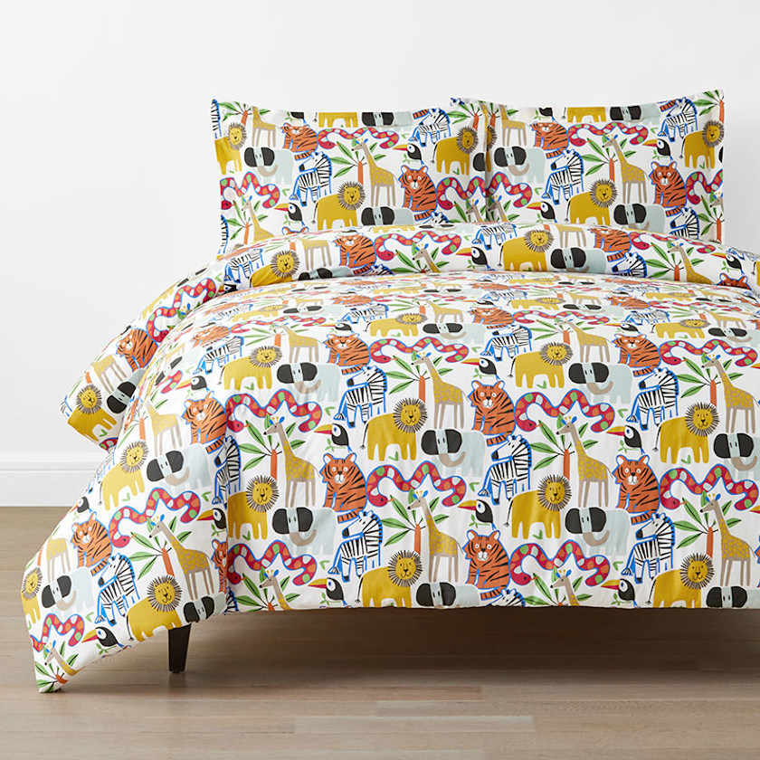 Into the Jungle Classic Cool Organic Cotton Percale Duvet Cover Set