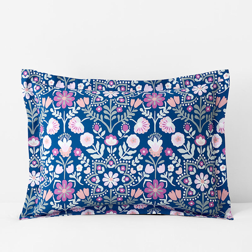 Folk Garden Classic Cool Organic Cotton Percale Sham