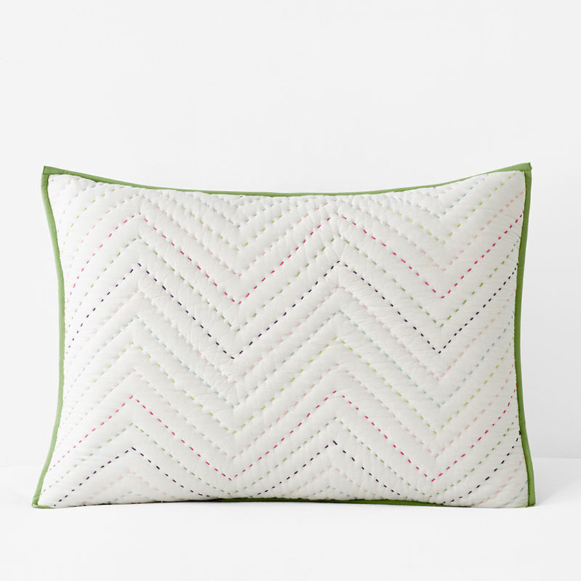 Cheerful Chevron Stitch Quilted Sham