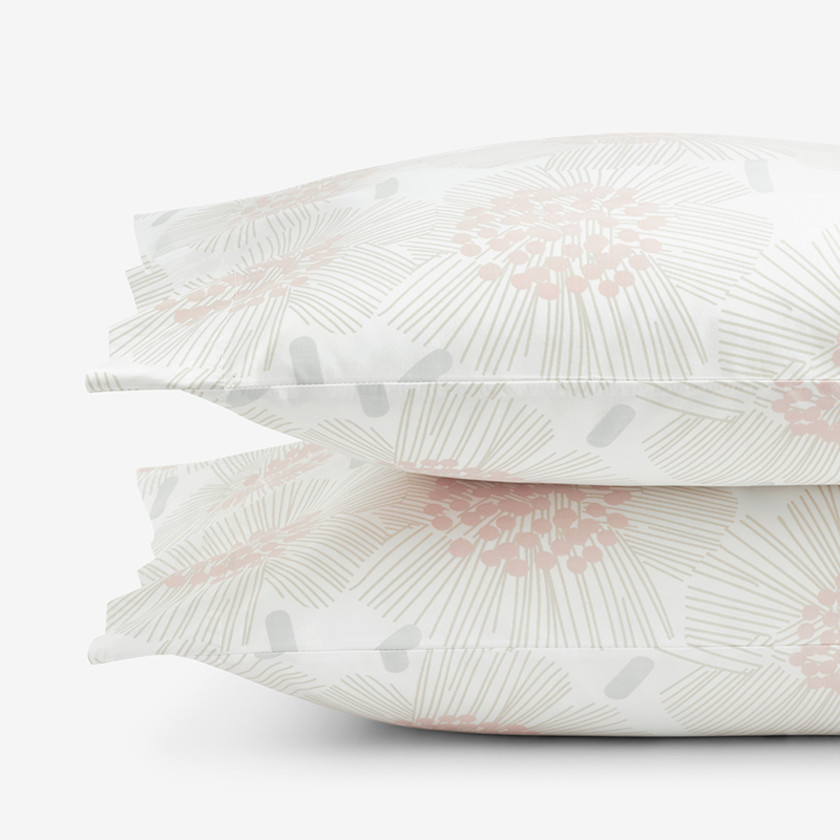 Flower Burst Classic Cool Organic Cotton Percale Pillowcase Set