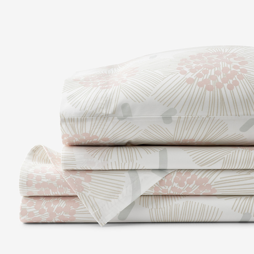 Flower Burst Classic Cool Organic Cotton Percale Sheet Set