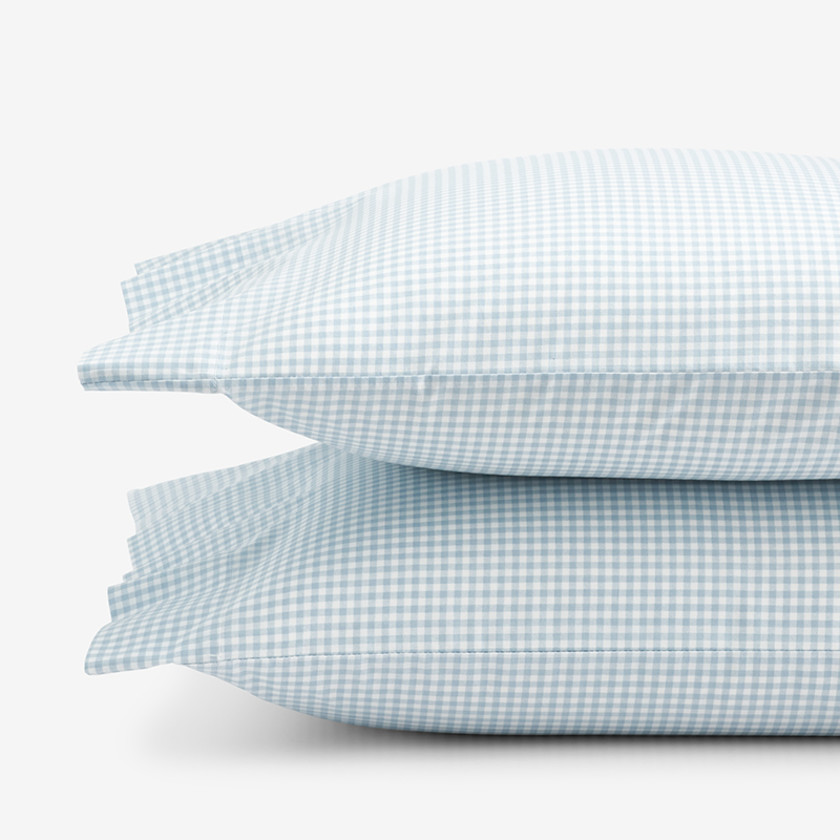 Ditsy Gingham Classic Cool Organic Cotton Percale Pillowcase Set