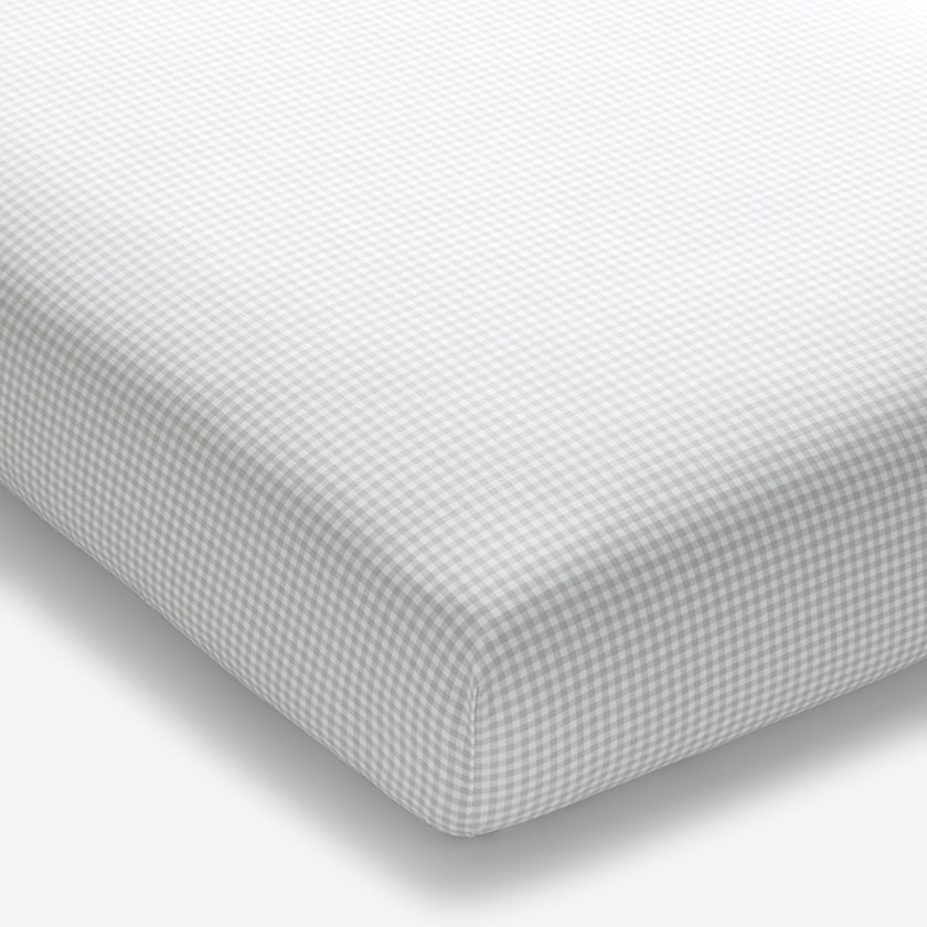 Ditsy Gingham Classic Cool Organic Cotton Percale Fitted Crib Sheet