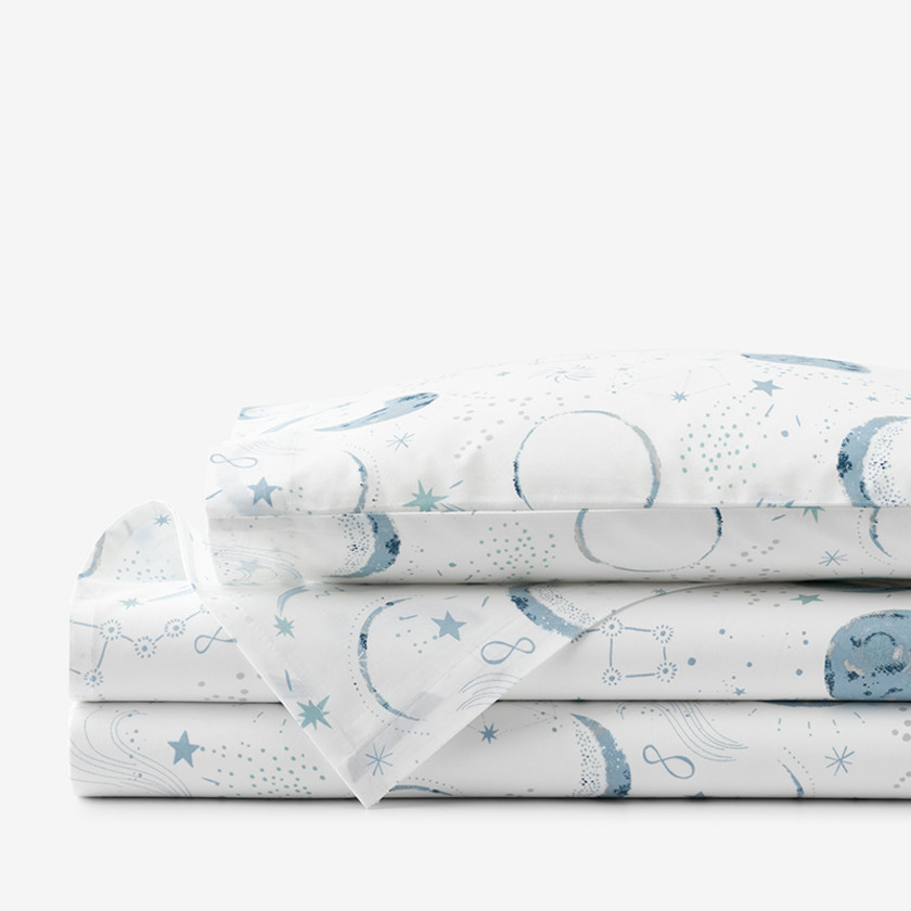Night Sky Classic Cool Organic Cotton Percale Sheet Set