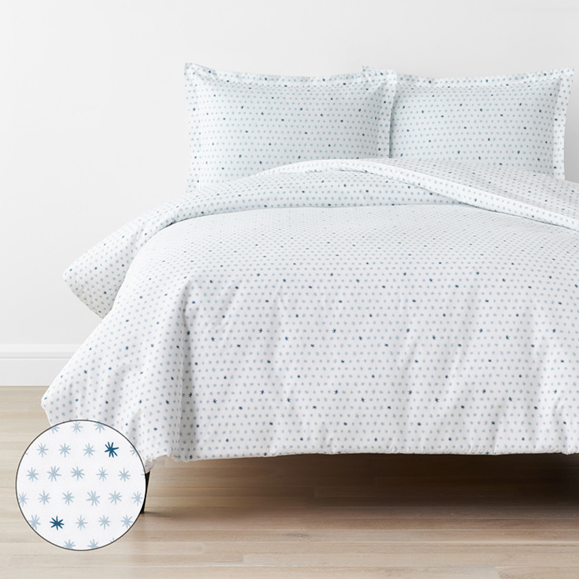 Ditsy Star Classic Cool Organic Cotton Percale Duvet Cover Set