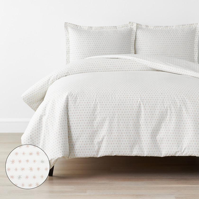 Ditsy Star Classic Cool Organic Cotton Percale Duvet Cover Set