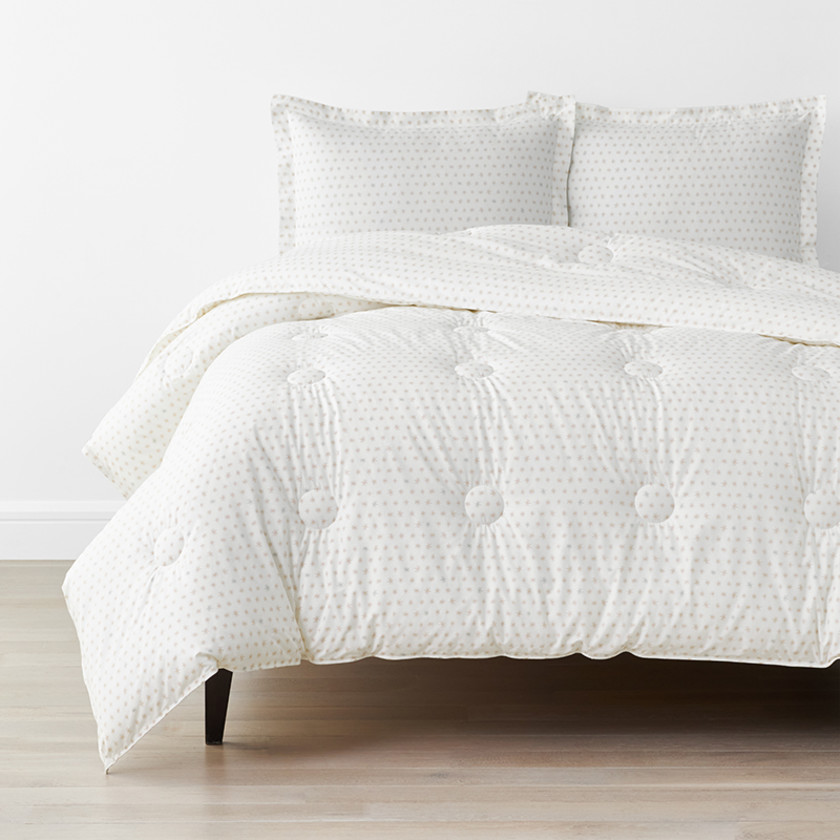 Ditsy Star Classic Cool Organic Cotton Percale Comforter Set