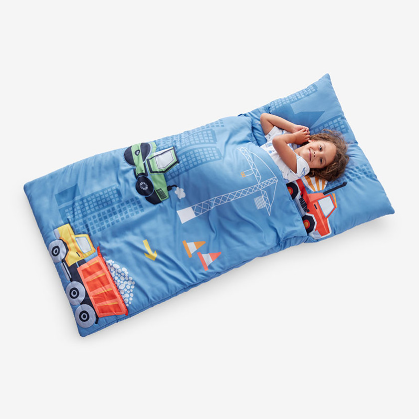 Character Sleeping Bag - Construction Trucks