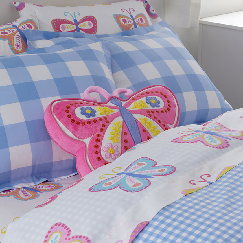 Decorative Shaped Pillow,Hot Pink Butterfly
