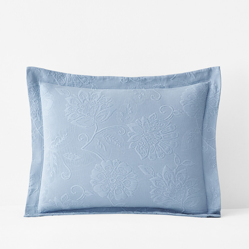 Putnam Cotton Matelassé Sham - Dusty Blue,Dusty Blue