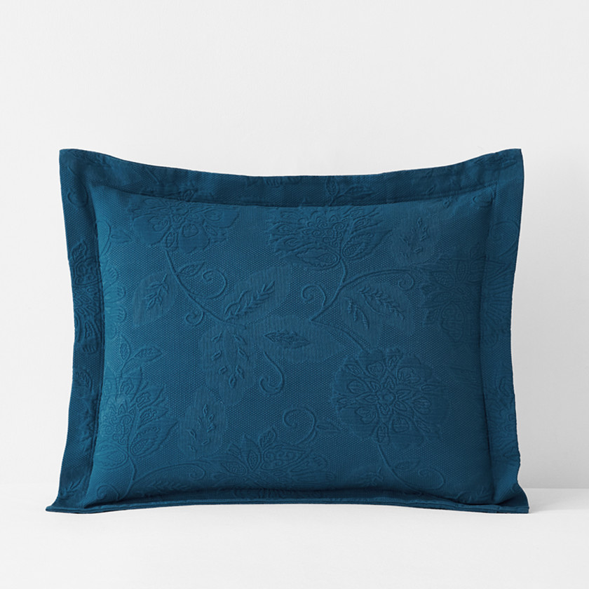 Putnam Cotton Matelassé Sham - Midnight Blue,Midnight Blue