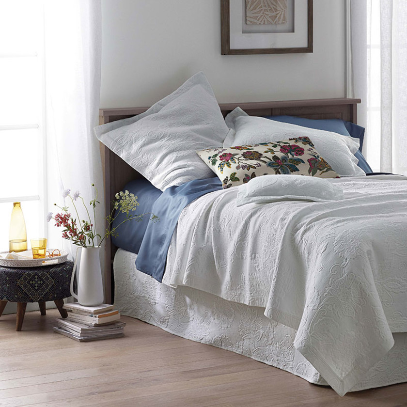 Putnam Cotton Matelassé Coverlet - White