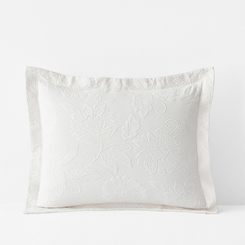 Putnam Cotton Matelassé Sham - Ivory,Ivory
