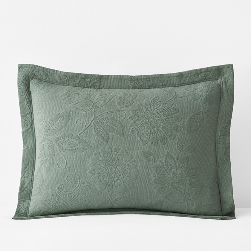 Putnam Cotton Matelassé Sham - Thyme,Thyme