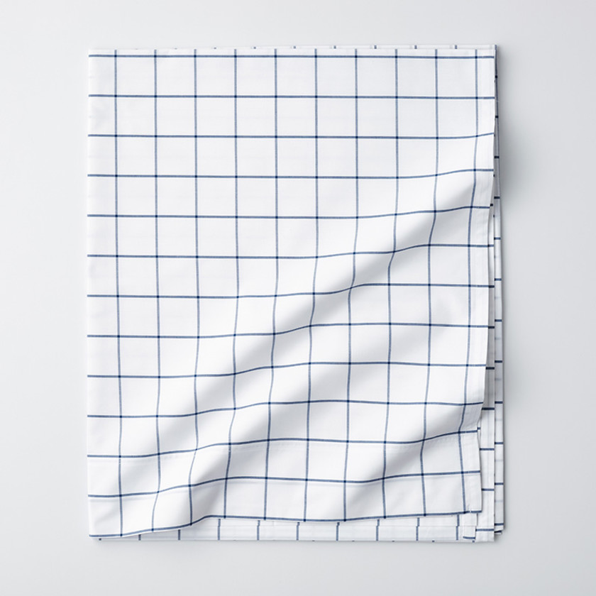 Block Plaid Classic Cool Cotton Percale Flat Bed Sheet