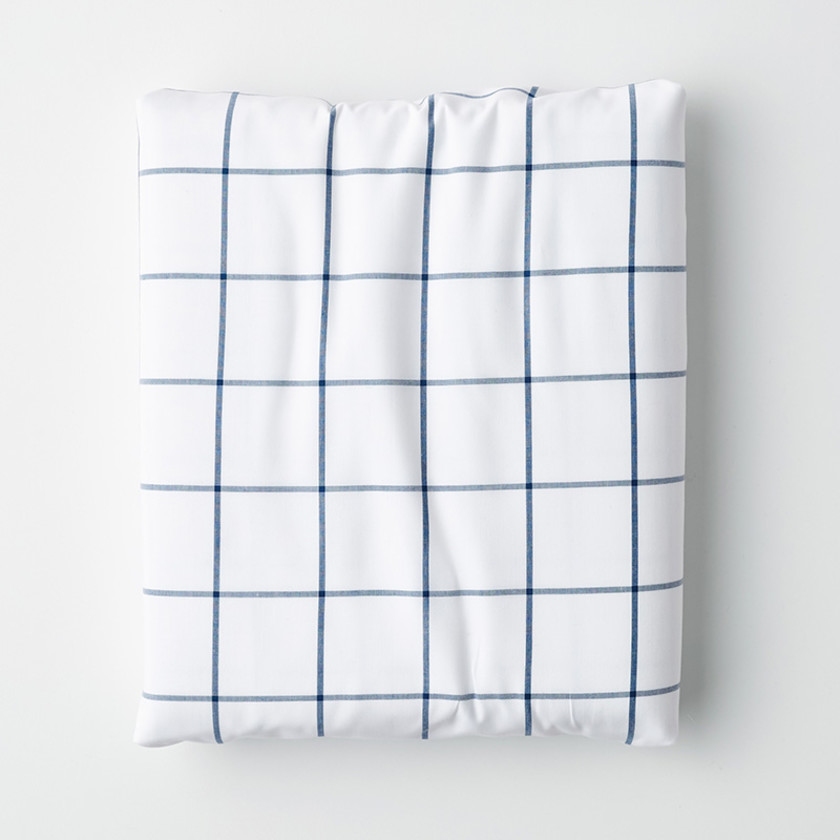 Block Plaid Classic Cool Cotton Percale Fitted Bed Sheet