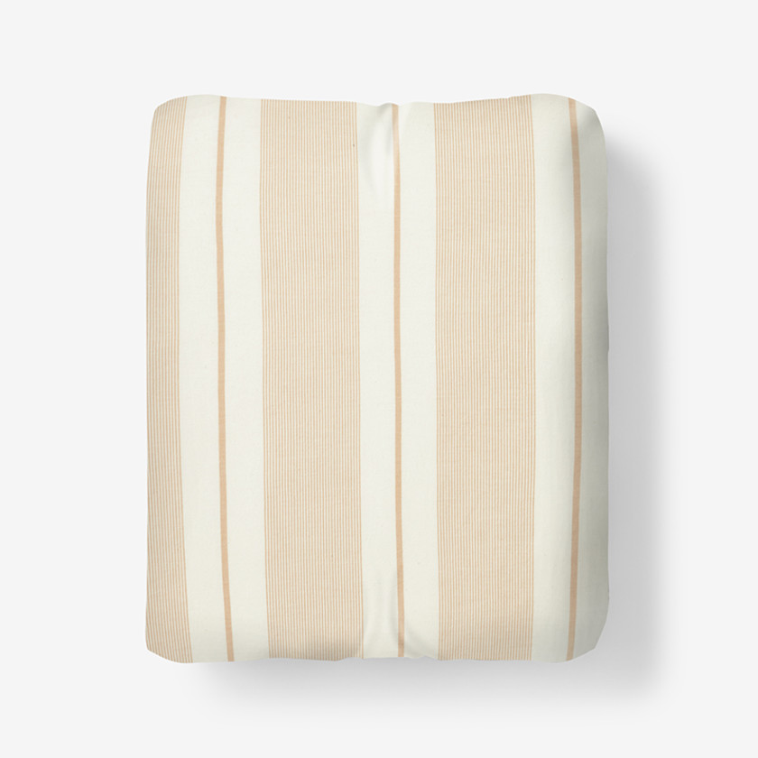 Wide Stripe Classic Cool Cotton Percale Fitted Bed Sheet
