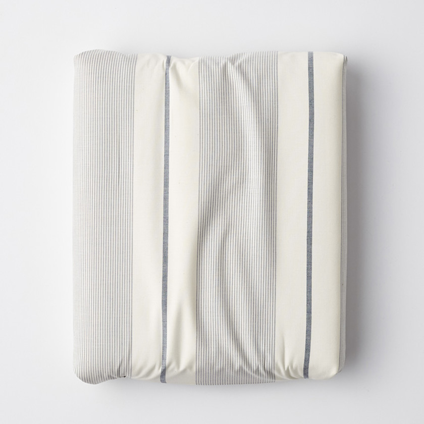 Wide Stripe Classic Cool Cotton Percale Fitted Bed Sheet