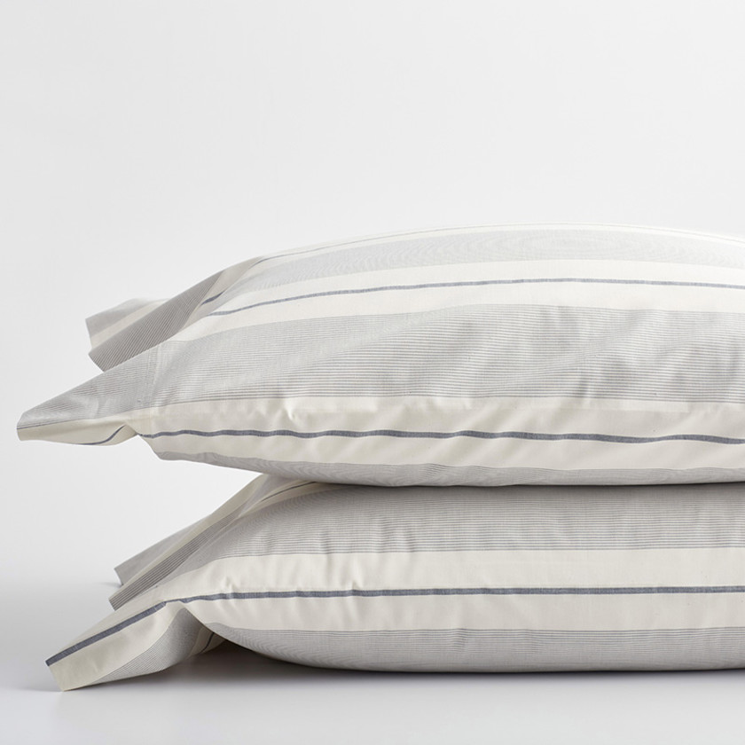 Wide Stripe Classic Cool Cotton Percale Pillowcase Set