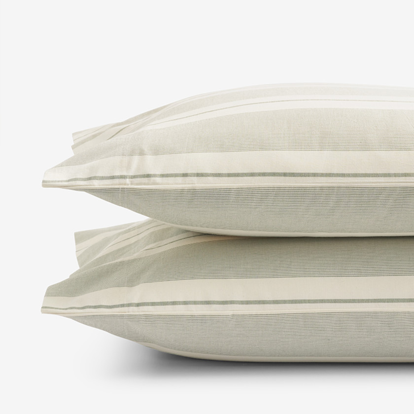 Wide Stripe Classic Cool Cotton Percale Pillowcase Set