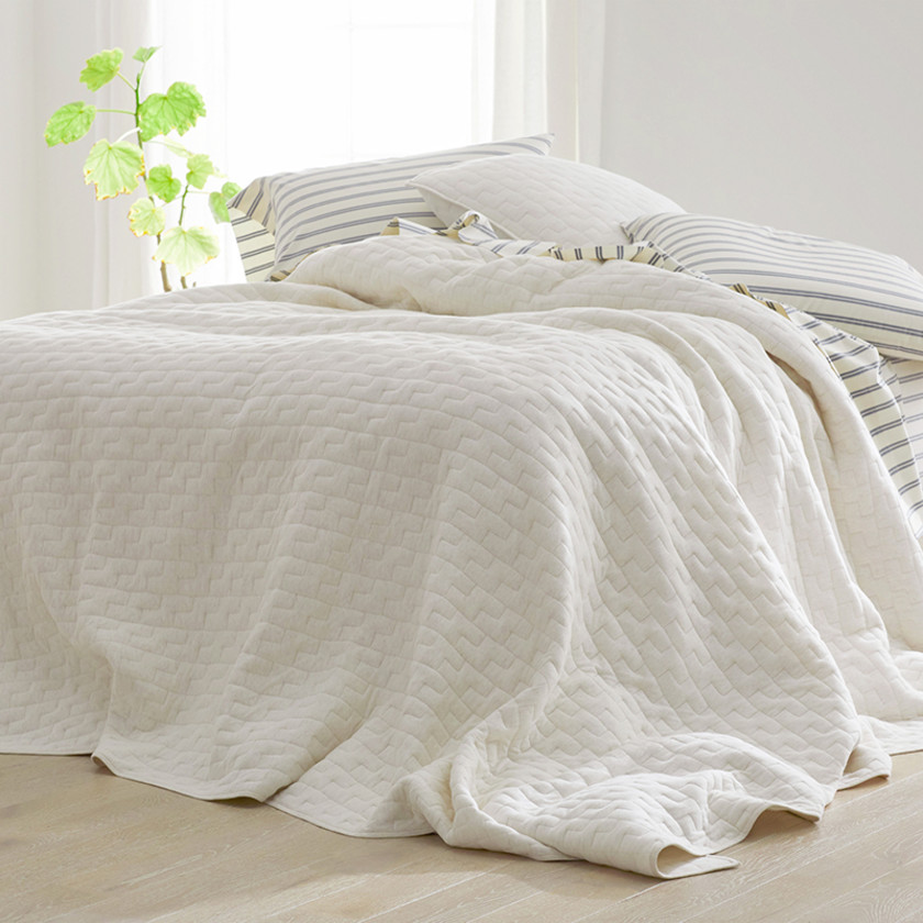 Narrow Stripe Classic Cool Cotton Percale Pillowcase Set - Navy, Standard,Navy