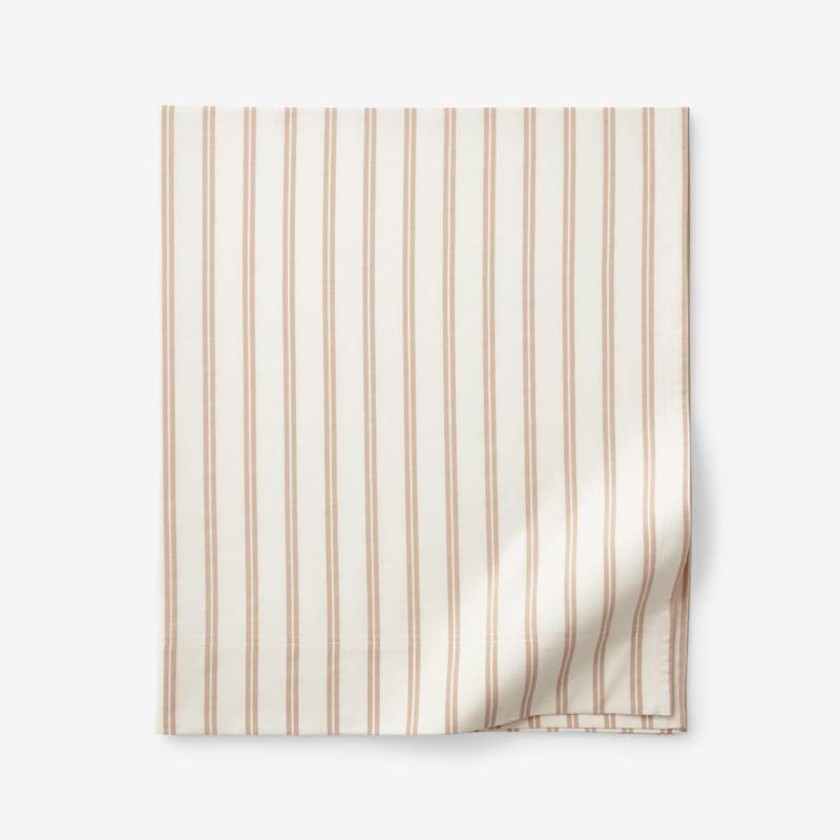 Narrow Stripe Classic Cool Cotton Percale Flat Bed Sheet