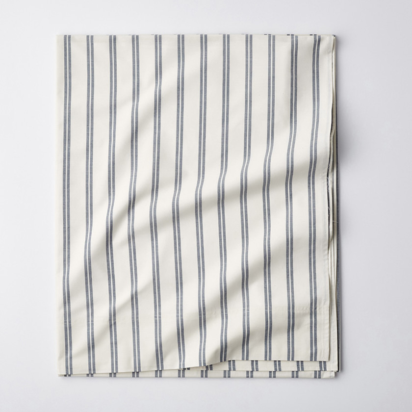 Narrow Stripe Classic Cool Cotton Percale Flat Bed Sheet