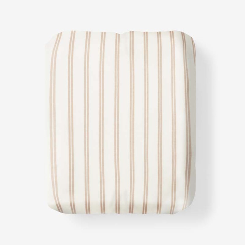 Narrow Stripe Classic Cool Cotton Percale Fitted Bed Sheet