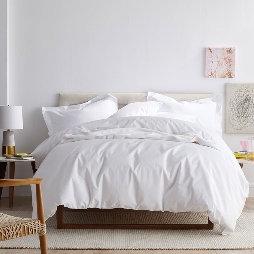 Classic Cool Cotton Percale Bed Sheet Set - White, Twin XL,White