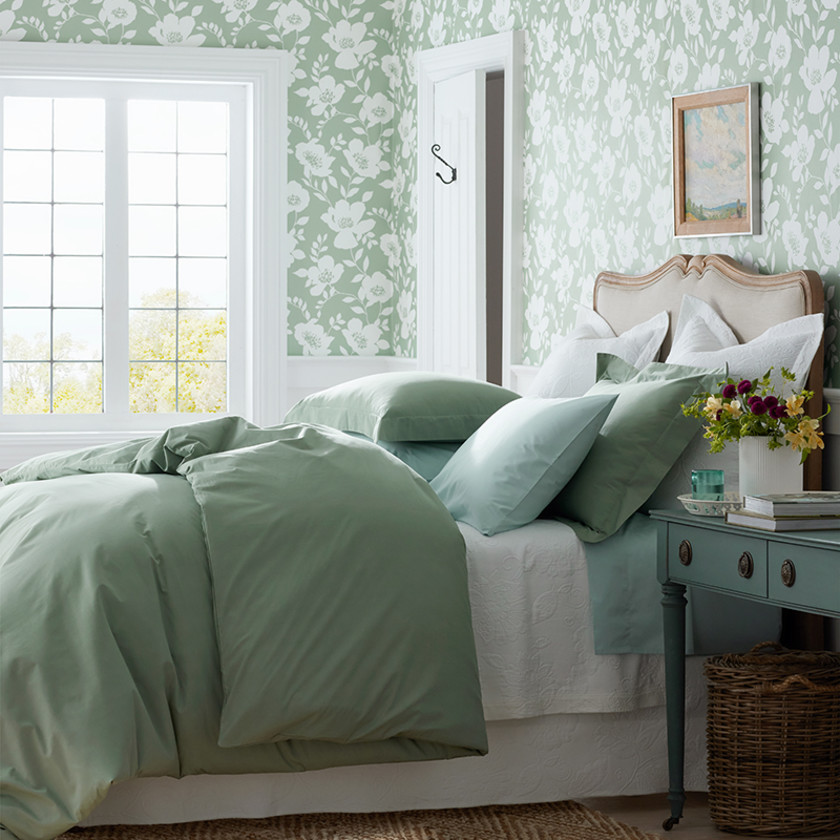 Classic Cool Cotton Percale Bed Sheet Set - Thyme, Twin XL,Thyme
