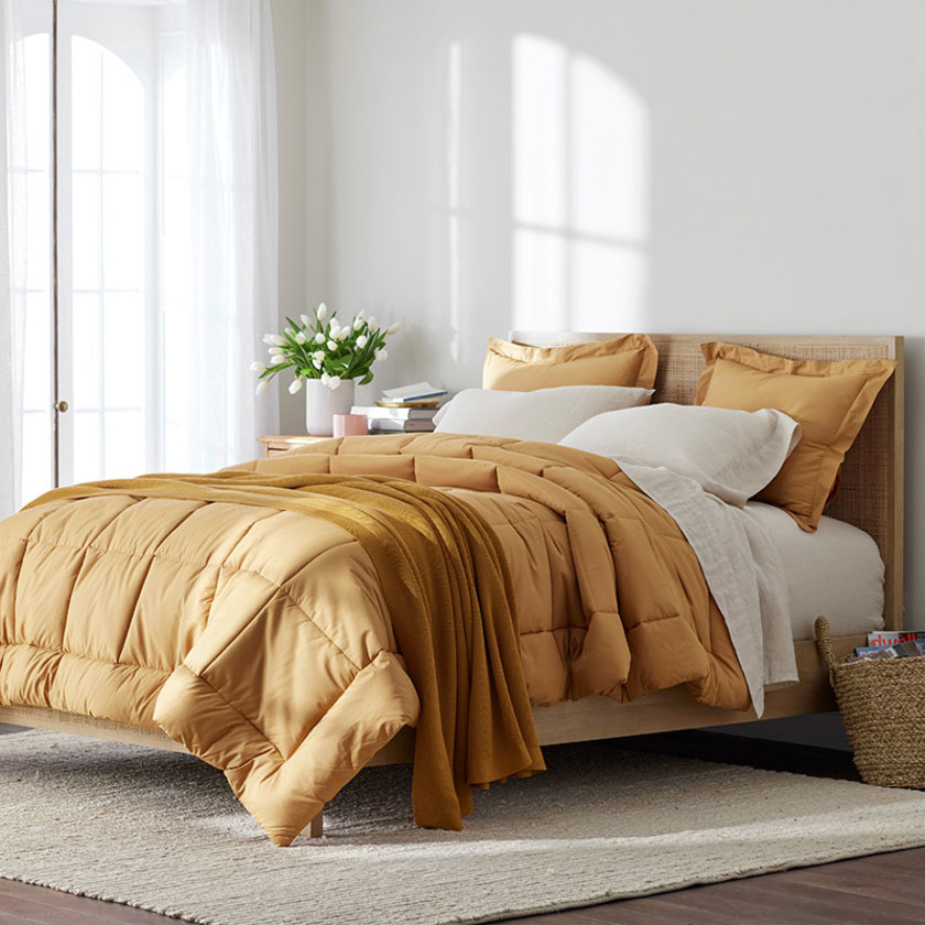 Classic Cool Cotton Percale Comforter - Amber, Twin/Twin XL,Amber