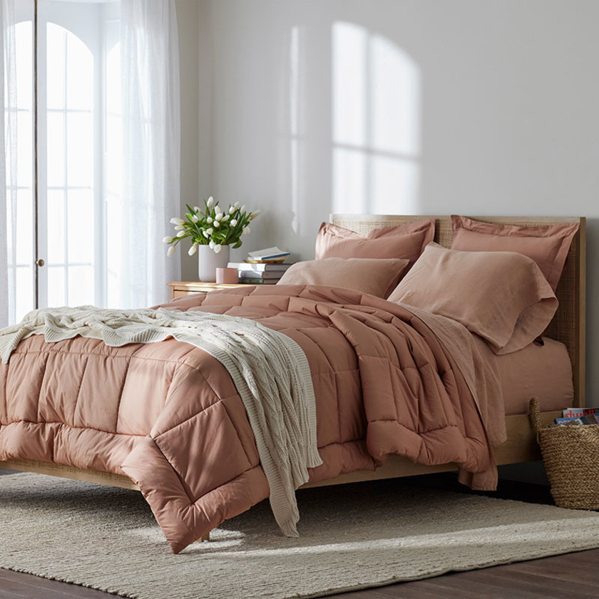 Classic Cool Cotton Percale Comforter - Clay, Twin/Twin XL,Clay