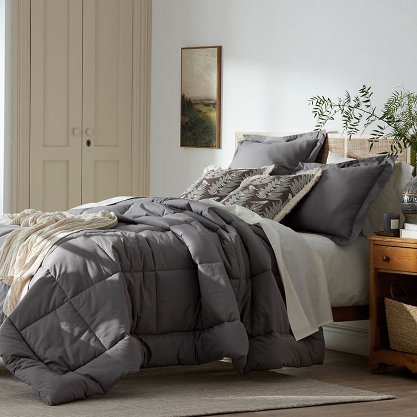 Classic Cool Cotton Percale Comforter - Graphite, Twin/Twin XL,Graphite