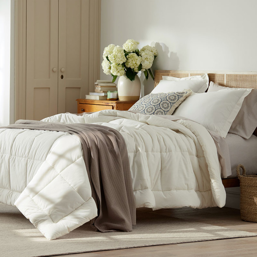 Classic Cool Cotton Percale Comforter - Cream, Twin/Twin XL,Cream