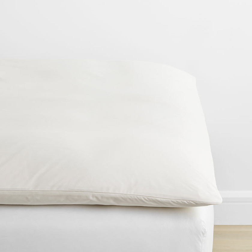 Classic Cool Cotton Percale Featherbed Cover - Ivory, Twin XL,Ivory