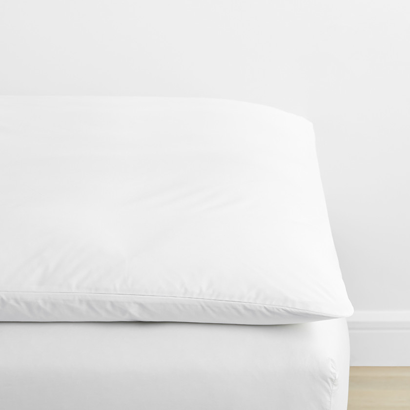 Classic Cool Cotton Percale Featherbed Cover - White, Twin,White