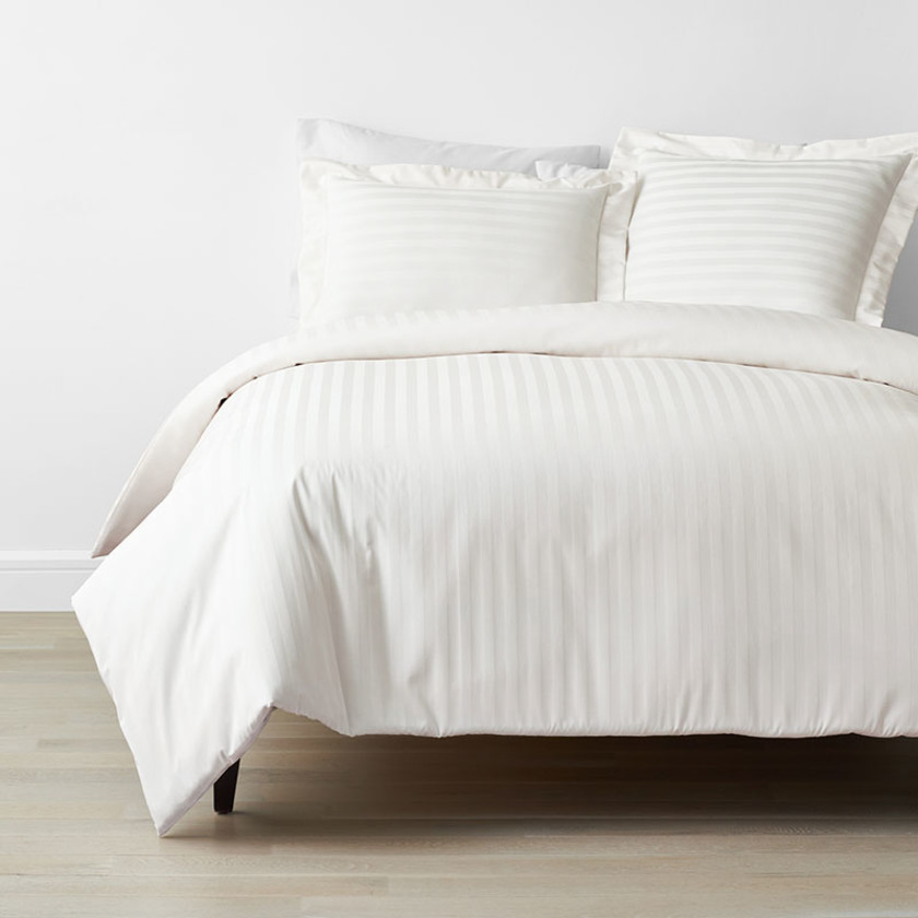 Dobby Stripe Classic Smooth Cotton Wrinkle-Free Sateen Duvet Cover