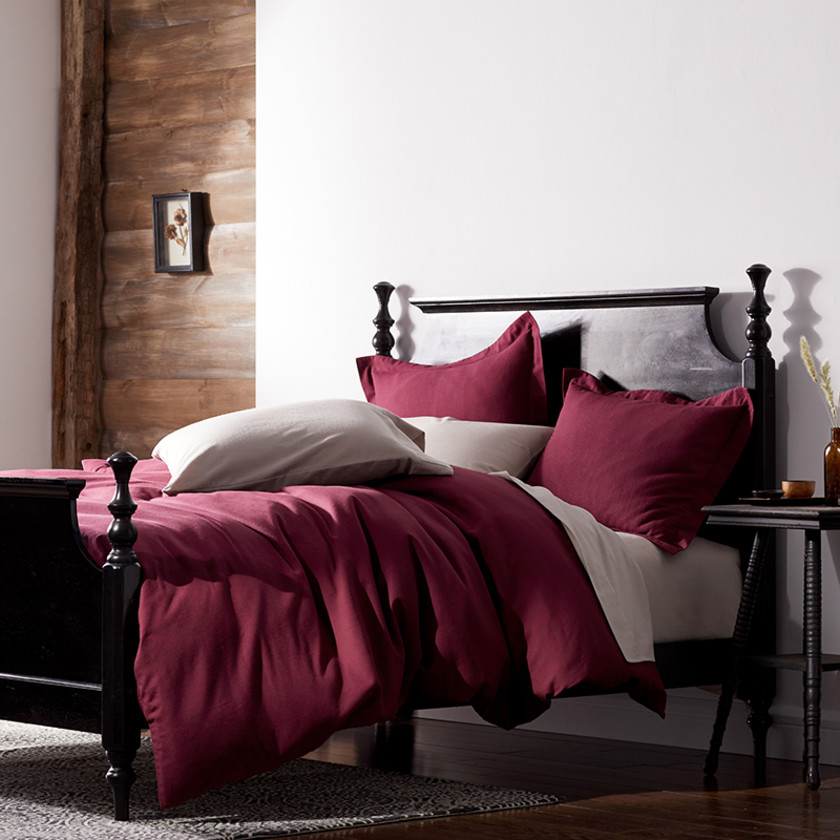 Classic Ultra-Cozy Cotton Flannel Flat Bed Sheet - Merlot, Twin/Twin XL,Merlot