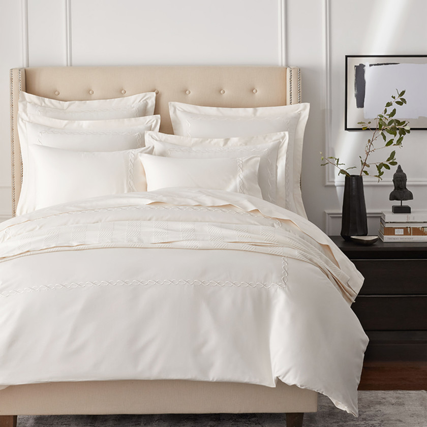 Marcella Premium Smooth Egyptian Cotton Sateen Sham - Cream, Euro,Cream