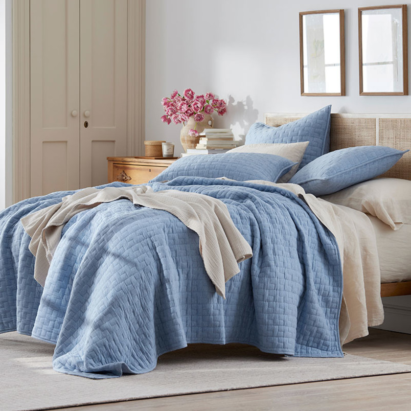 Air Layer Quilt - Denim Blue, Twin/Twin XL,Denim Blue
