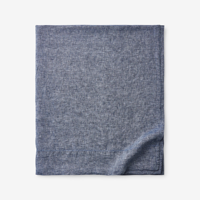 Premium Breathable Relaxed Chambray Linen Flat Sheet