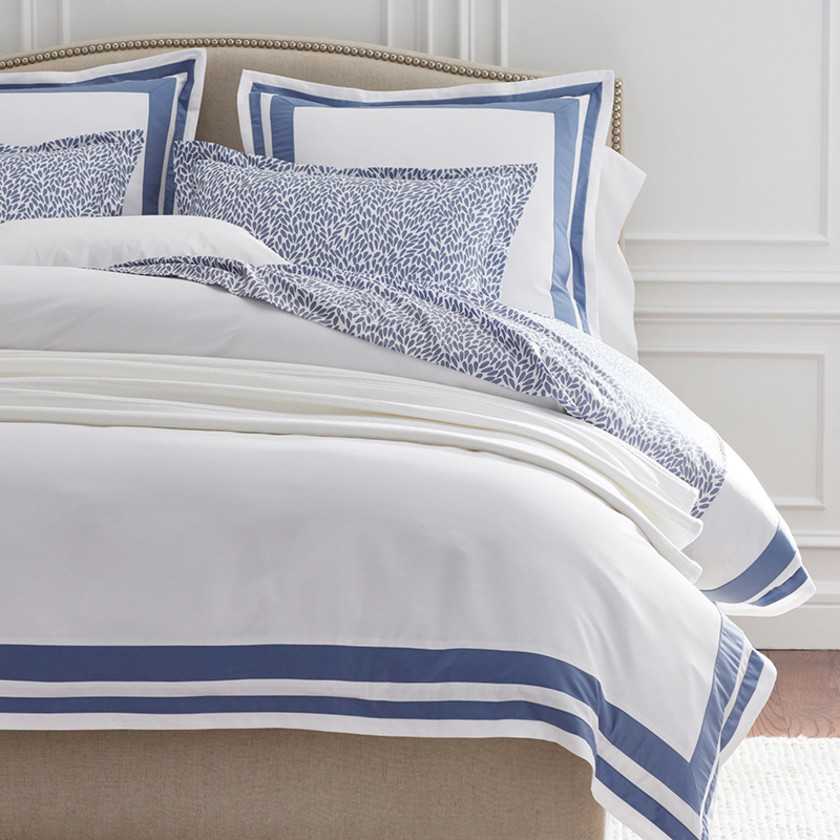 Double Border Classic Smooth Wrinkle-Free Sateen Sham - Infinity Blue, Standard,Infinity Blue
