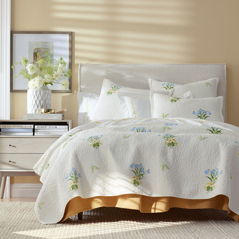 Cecilia Floral Cotton Matelasse Sham - White Multi, Standard