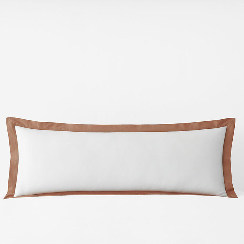 Solid Border Classic Cool Cotton Percale Decorative Lumbar Pillow Cover