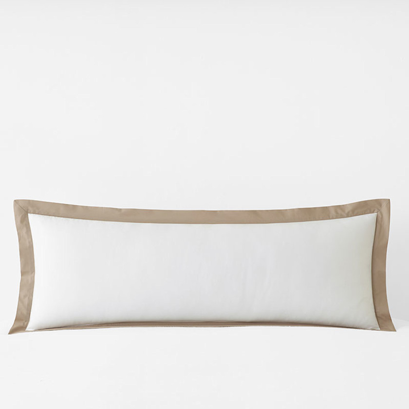 Solid Border Classic Cool Cotton Percale Decorative Lumbar Pillow Cover